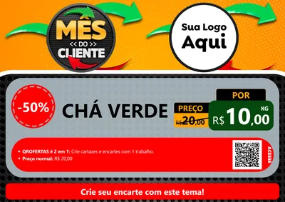 Modelo de Cartaz para Cartaz A4 Horizontal com o tema Mês do Cliente para Produtos Naturais