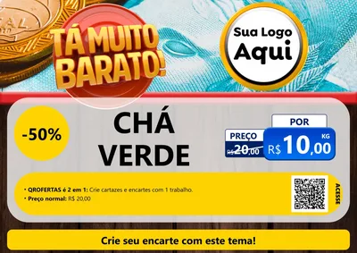 Modelo de Cartaz para Cartaz A4 Horizontal com o tema Está Muito Barato para Produtos Naturais