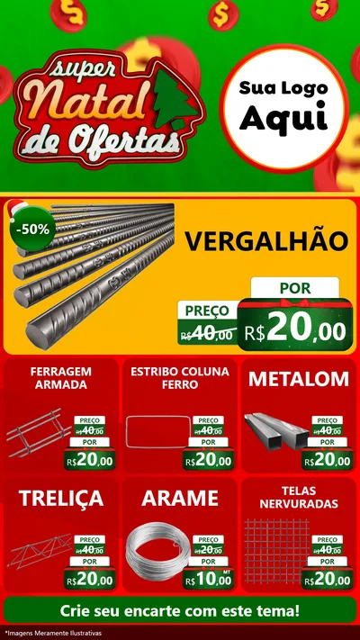 Modelo de Rede Social para Stories com o tema Super Natal de Ofertas para Ferragens