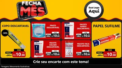 Modelo de TV para TV Horizontal com o tema Fecha Mês para Embalagens