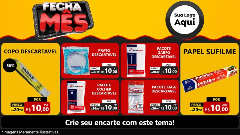 Modelo de TV para TV Horizontal com o tema Fecha Mês para Embalagens