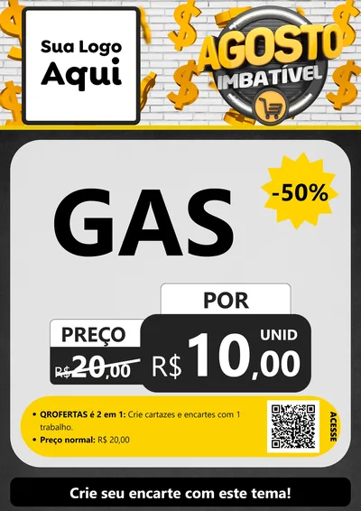 Modelo de Cartaz para Cartaz A4 Vertical com o tema Agosto imbatível para Água e gás