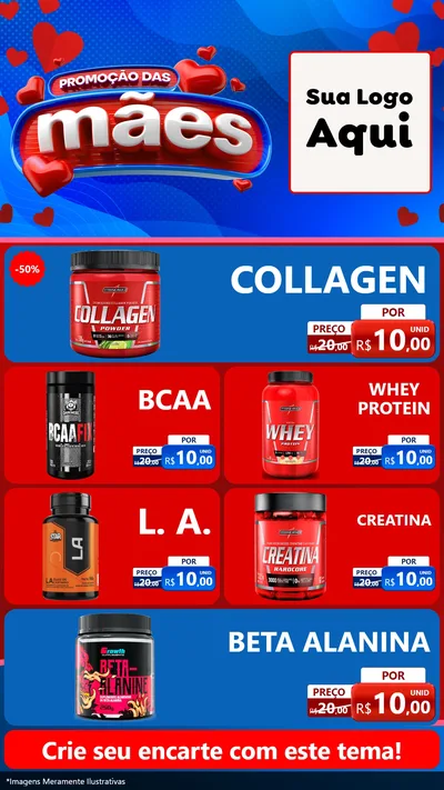 Modelo de TV para TV Vertical com o tema Promoção das Mães para Suplementos alimentares