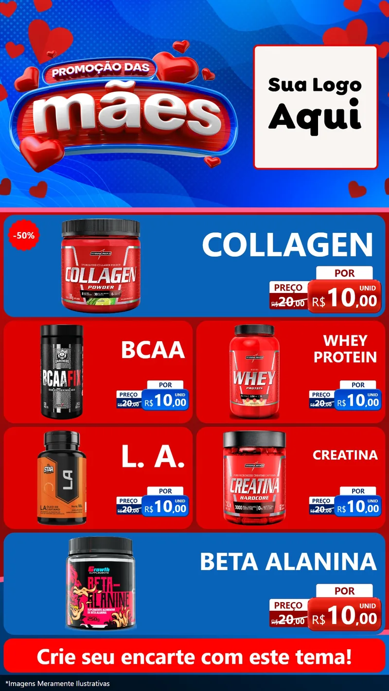Modelo de TV para TV Vertical com o tema Promoção das Mães para Suplementos alimentares