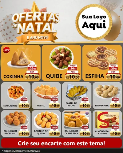 Modelo de Rede Social para Feed Instagram com o tema Ofertas De Natal E Ano Novo para Salgadaria
