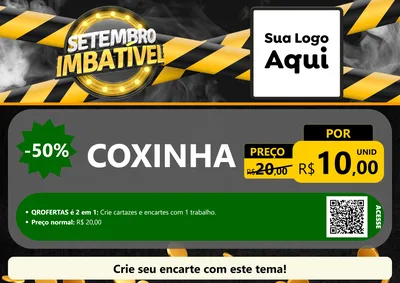 Modelo de Cartaz para Cartaz A4 Horizontal com o tema Setembro Imbatível para Salgadaria