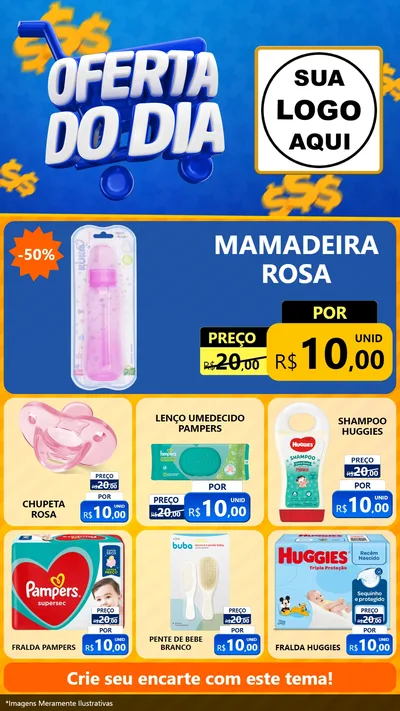 Modelo de Rede Social para Stories com o tema Oferta do Dia para Bebês