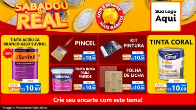 Modelo de TV para TV Horizontal com o tema Sabadou do Real para Tintas e Ferramentas