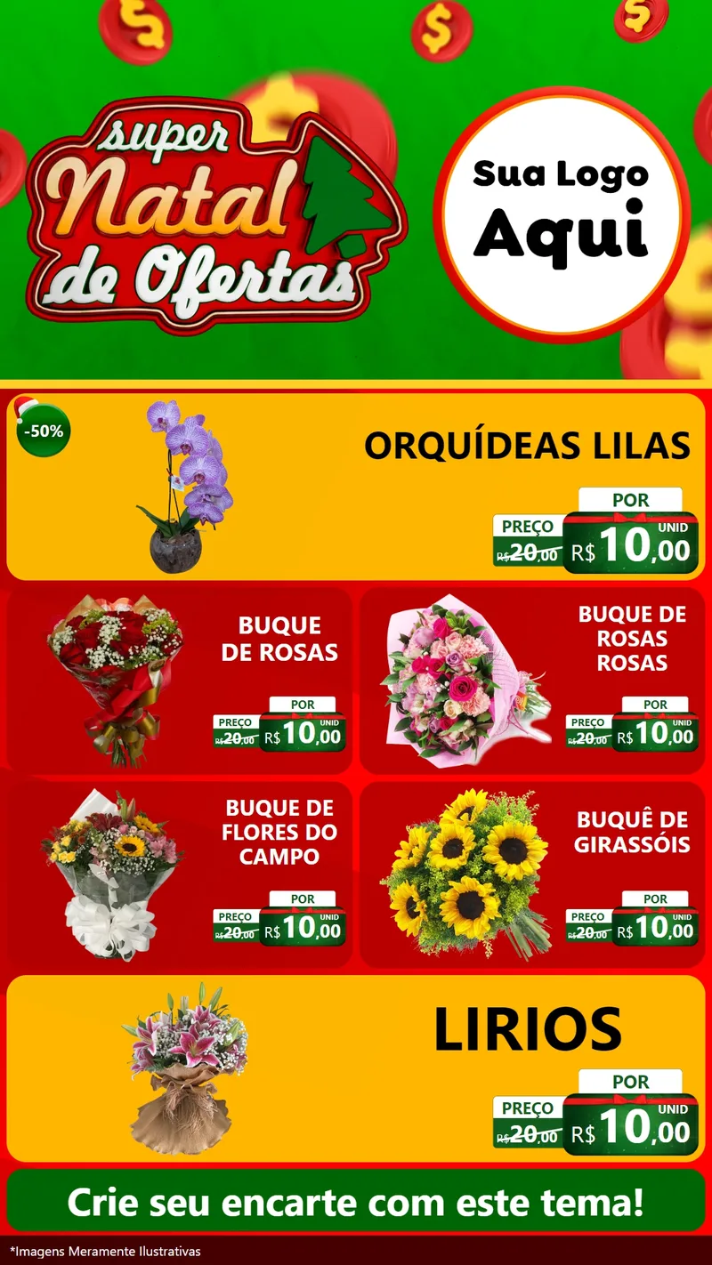 Modelo de TV para TV Vertical com o tema Super Natal de Ofertas para Floricultura e jardim
