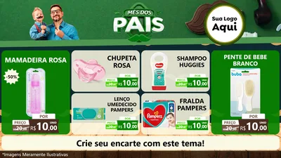 Modelo de TV para TV Horizontal com o tema Mês dos Pais para Bebês