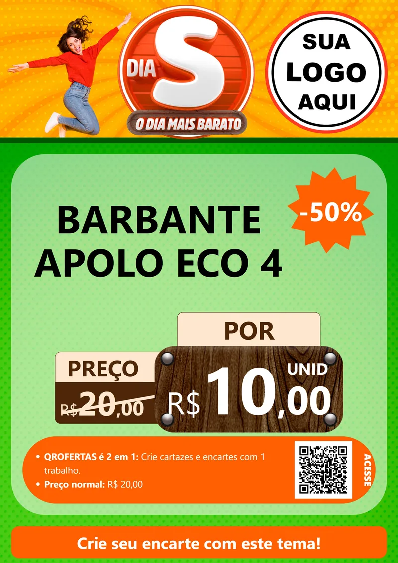Modelo de Cartaz para Cartaz A4 Vertical com o tema Dia S - O Dia Mais Barato para Armarinho e Aviamentos