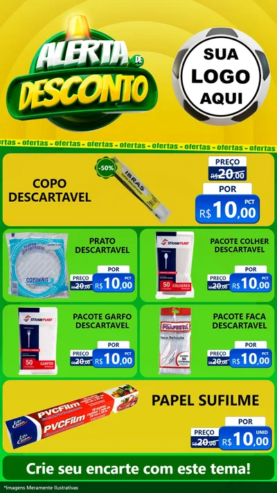 Modelo de TV para TV Vertical com o tema Alerta de Desconto para Embalagens
