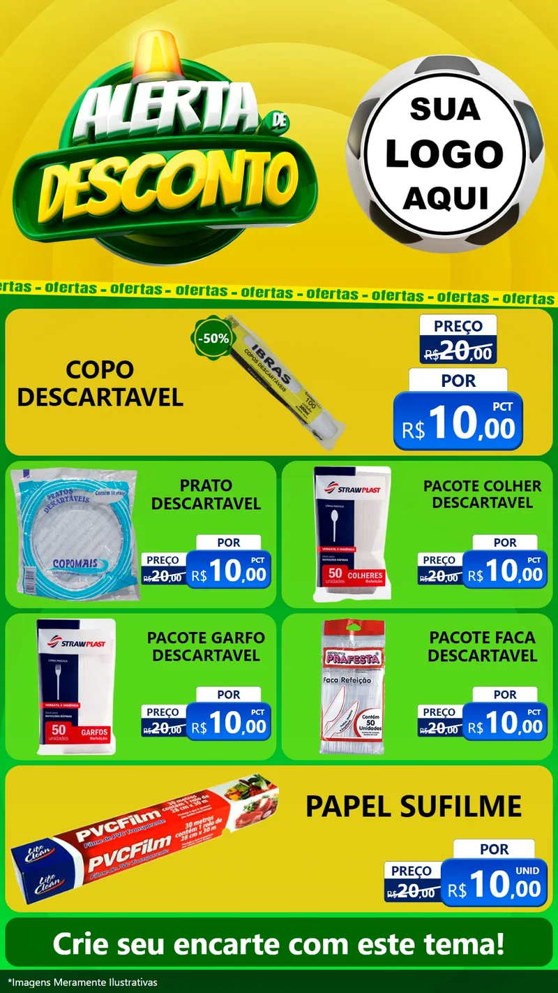 Modelo de TV para TV Vertical com o tema Alerta de Desconto para Embalagens