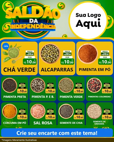 Modelo de Rede Social para Feed Instagram com o tema Saldão da Indepêndencia para Produtos Naturais