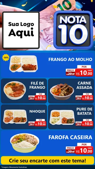 Modelo de TV para TV Vertical com o tema Nota 10 para Restaurante