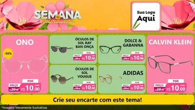 Modelo de TV para TV Horizontal com o tema Semana da Primavera para Óticas