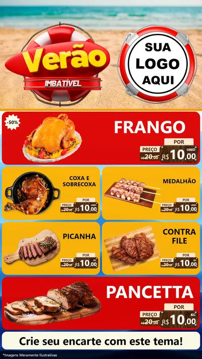Modelo de TV para TV Vertical com o tema Verão Imbatível para Assados