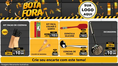 Modelo de TV para TV Horizontal com o tema Bota Fora para Utilidades Domésticas