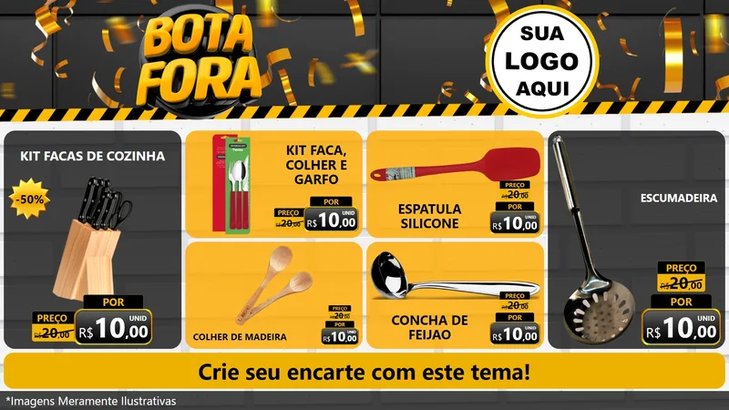 Modelo de TV para TV Horizontal com o tema Bota Fora para Utilidades Domésticas