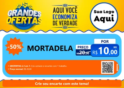 Modelo de Cartaz para Cartaz A4 Horizontal com o tema Grandes Ofertas para Frios e Laticínios