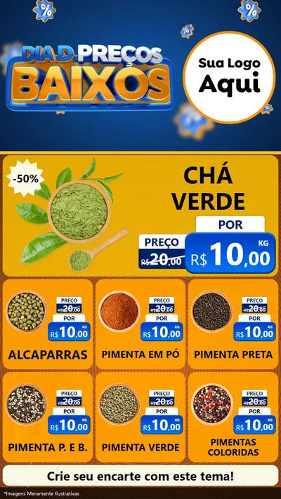 Modelo de Rede Social para Stories com o tema Dia D Preço Baixo para Produtos Naturais