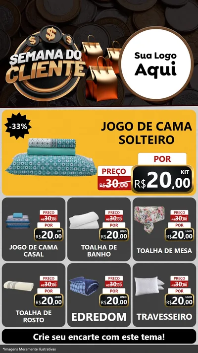 Modelo de Rede Social para Stories com o tema Semana do Cliente para Cama, Mesa e Banho