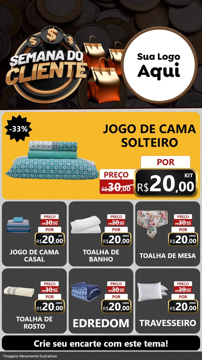 Modelo de Rede Social para Stories com o tema Semana do Cliente para Cama, Mesa e Banho