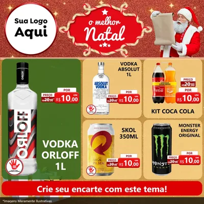 Modelo de Rede Social para Feed Facebook com o tema O Melhor Natal para Distribuidora de bebidas