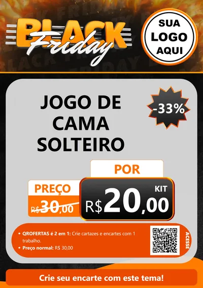 Modelo de Cartaz para Cartaz A4 Vertical com o tema Black Friday para Cama, Mesa e Banho
