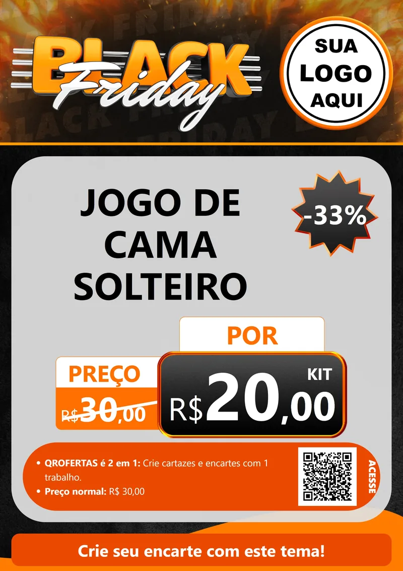 Modelo de Cartaz para Cartaz A4 Vertical com o tema Black Friday para Cama, Mesa e Banho