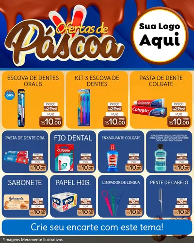 Modelo de Rede Social para Feed Instagram com o tema Ofertas de Páscoa para Higiene Pessoal