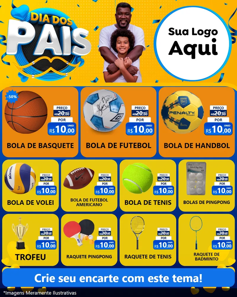 Modelo de Rede Social para Feed Instagram com o tema Dia dos Pais para Artigos Esportivos