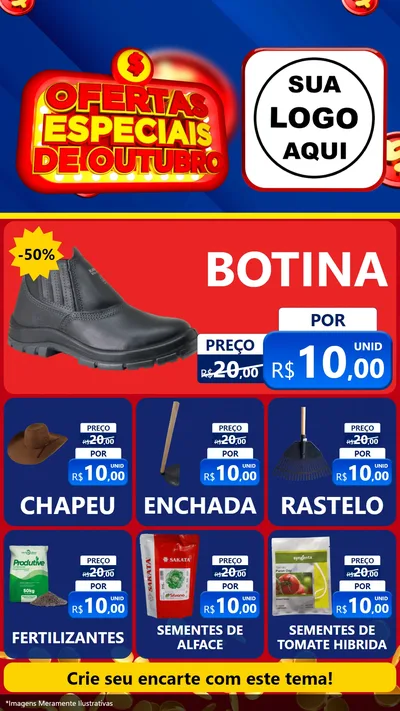 Modelo de Rede Social para Stories com o tema Ofertas Especiais de Outubro para Agropecuária
