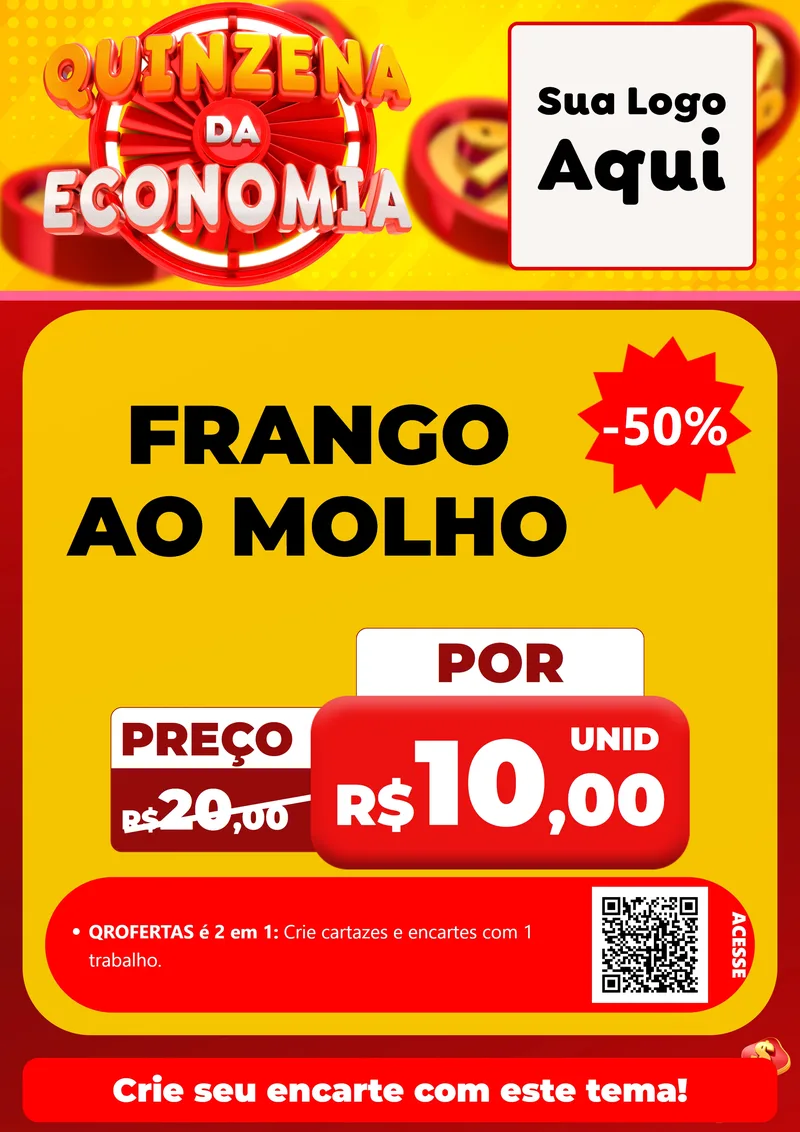 Modelo de Cartaz para Cartaz A4 Vertical com o tema Quinzena Da Economia para Restaurante