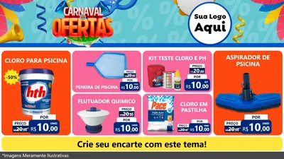 Modelo de TV para TV Horizontal com o tema Carnaval de Ofertas para Produtos para Piscina