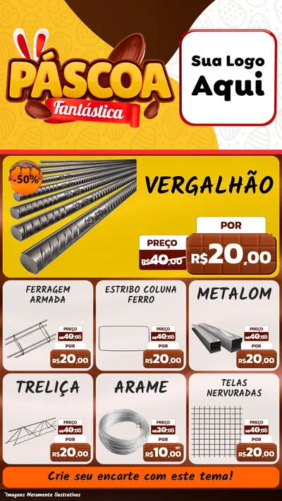 Modelo de Rede Social para Stories com o tema Páscoa Fantástica para Ferragens