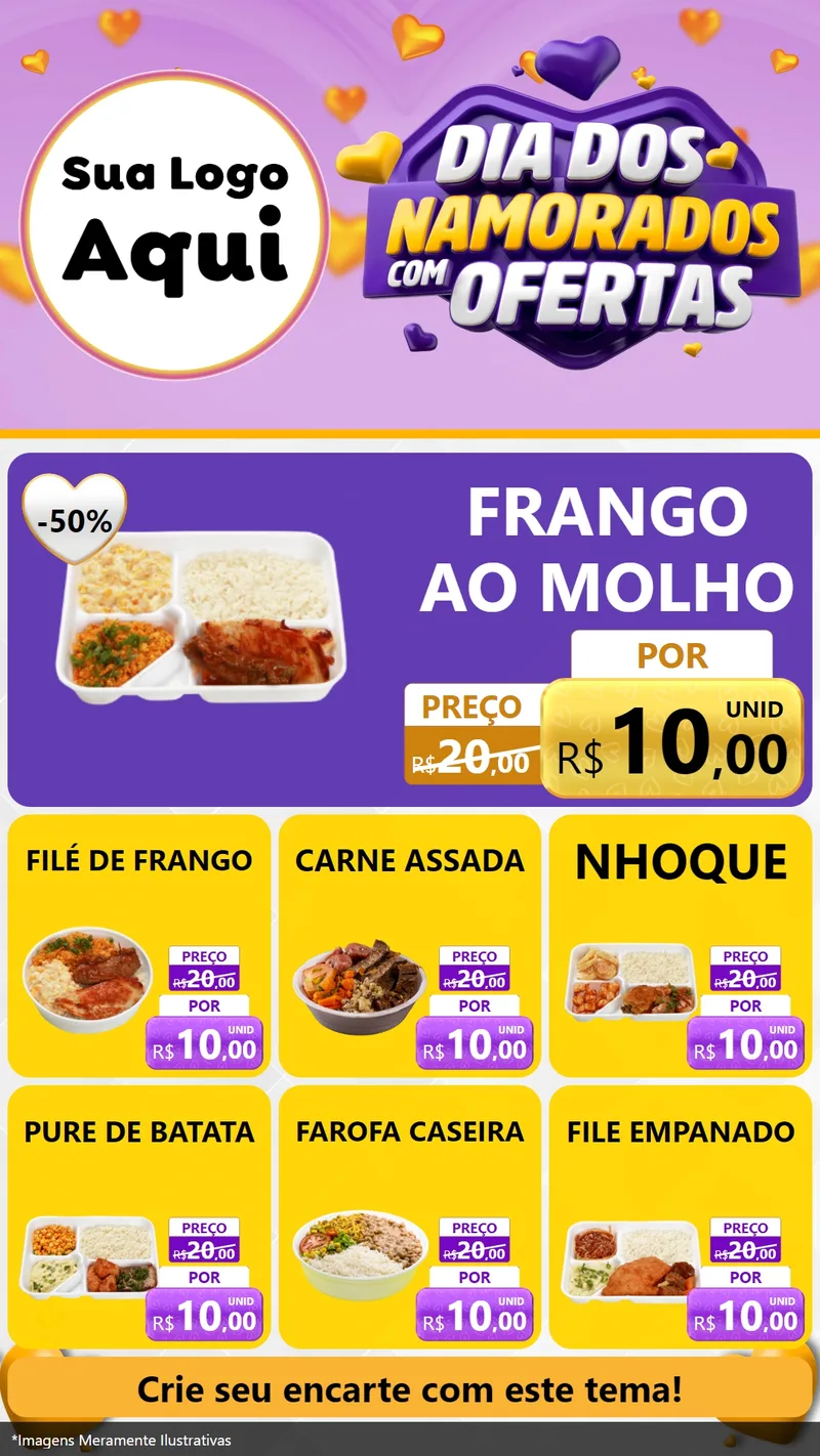 Modelo de Rede Social para Stories com o tema Dia Dos Namorados Com Ofertas para Restaurante
