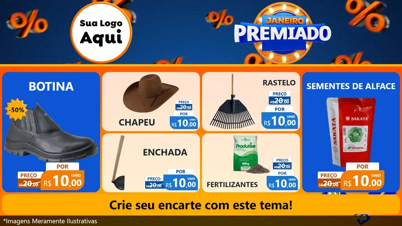Modelo de TV para TV Horizontal com o tema Janeiro Premiado para Agropecuária