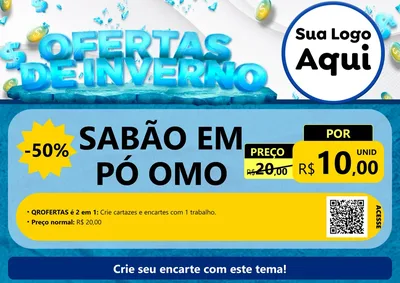 Modelo de Cartaz para Cartaz A4 Horizontal com o tema Ofertas de Inverno para Produtos de Limpeza