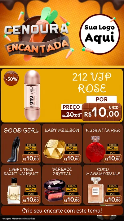 Modelo de Rede Social para Stories com o tema Cenoura Encantada - Páscoa para Perfumes