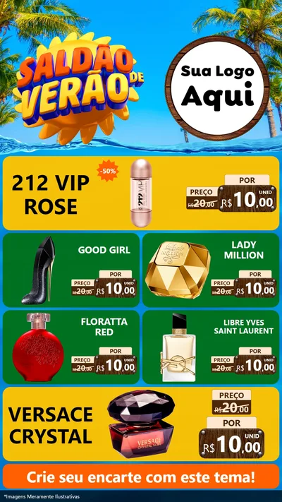 Modelo de TV para TV Vertical com o tema Saldão de Verão para Perfumes