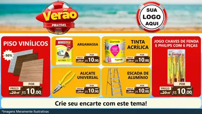 Modelo de TV para TV Horizontal com o tema Verão Imbatível para Material para Construção