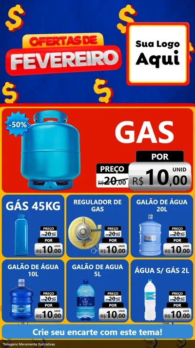 Modelo de Rede Social para Stories com o tema Ofertas de Fevereiro para Água e gás