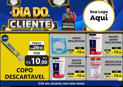 Modelo de Encarte para Encarte A4 Horizontal com o tema Dia Do Cliente para Embalagens