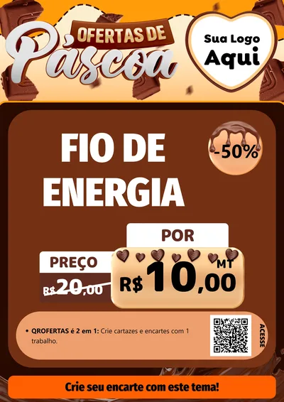 Modelo de Cartaz para Cartaz A4 Vertical com o tema Ofertas de Páscoa para Materiais Elétricos