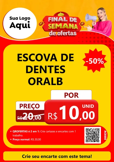 Modelo de Cartaz para Cartaz A4 Vertical com o tema Final de Semana de Ofertas para Higiene Pessoal