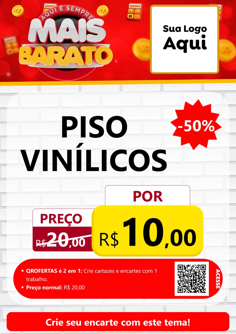 Modelo de Cartaz para Cartaz A4 Vertical com o tema Mais Barato para Material para Construção