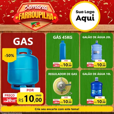 Modelo de Rede Social para Feed Facebook com o tema Semana Farroupilha para Água e gás