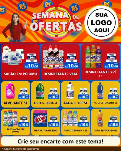 Modelo de Rede Social para Feed Instagram com o tema Semana de Ofertas para Produtos de Limpeza
