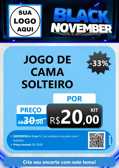 Modelo de Cartaz para Cartaz A4 Vertical com o tema Black November para Cama, Mesa e Banho
